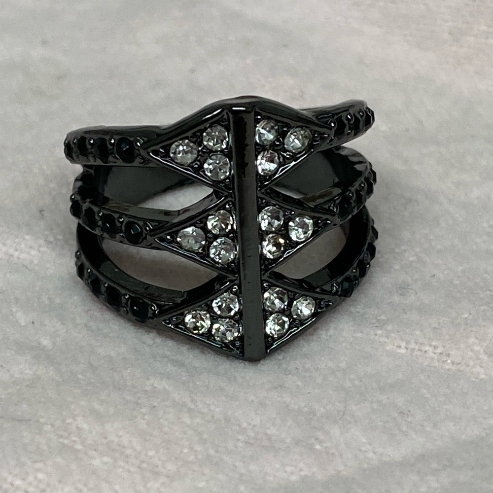 Black silver ring